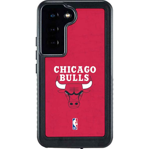 NBA Chicago Bulls Red Distressed Galaxy S24 Waterproof Case